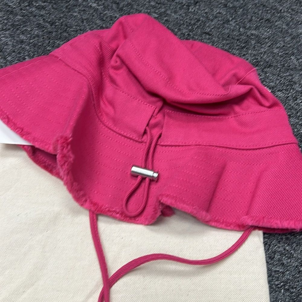 NEW With Tags Jacquemus Bucket Hat Bright Pink - With Dust bag Authentic Size 58 - Picture 7 of 7